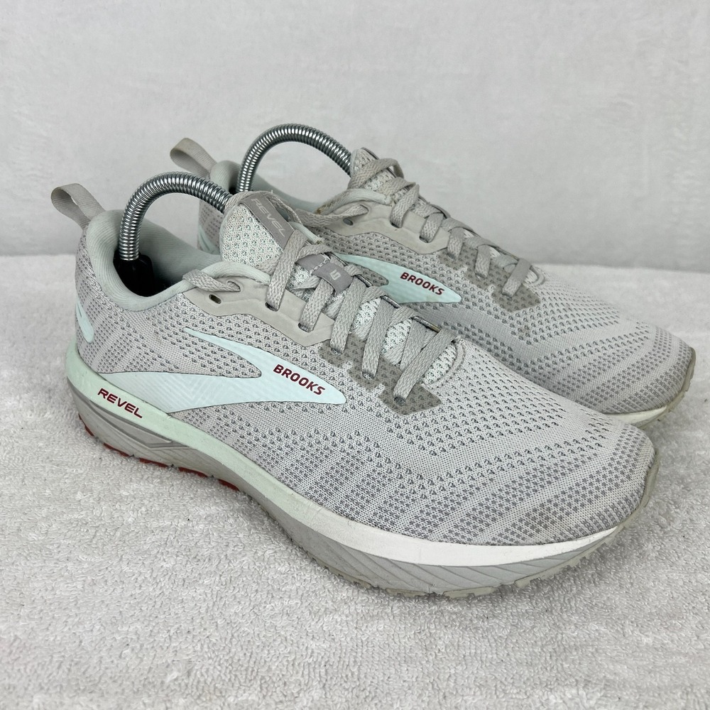 Brooks Revel 6 Running Shoes Womens US 10 B Gray Blue Sneakers Road Gym Training